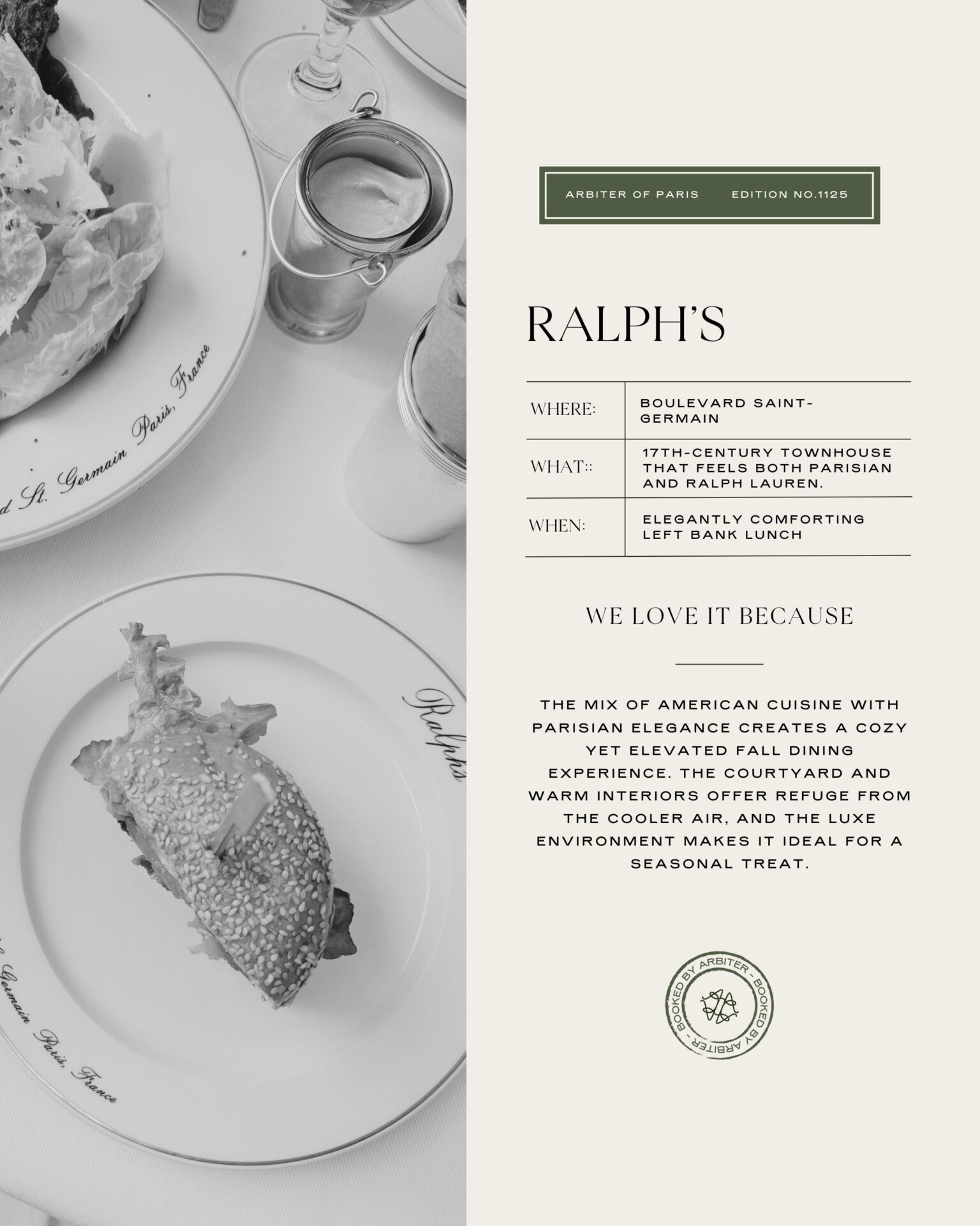 Arbiter It-List: The Top 5 Paris Restaurants We're Booking This Fall