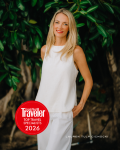 Lauren Tulp Cichocki of Arbiter Travel is named to Condé Nast Traveler's Top Travel Specalists 2026 list.
